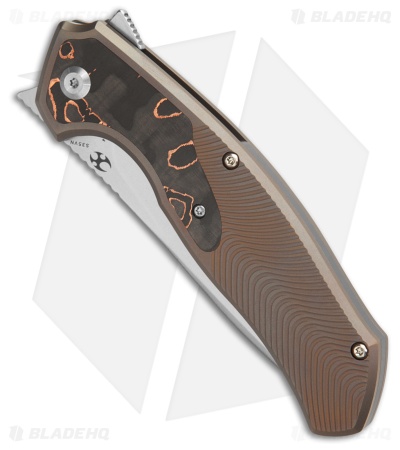 Kansept Knives HAVORN Frame Lock Knife Copper CF/Bronze Ti (3.4" Stonewash)