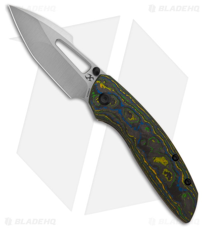 2024年のクリスマスの特別な衣装 Kansept Knives Link Knife | Gecko Camo CF/Ti + Satin Tote Bag