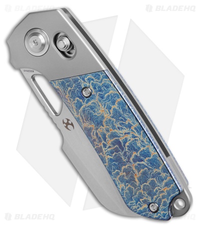 Kansept Knives Nahual Crossbar Lock Knife BB/Lightning Strike Ti (2.9" SW)