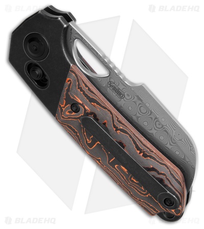 Kansept Knives Nahual Crossbar Lock Knife Copper Carbon Fiber (2.9" Damascus)