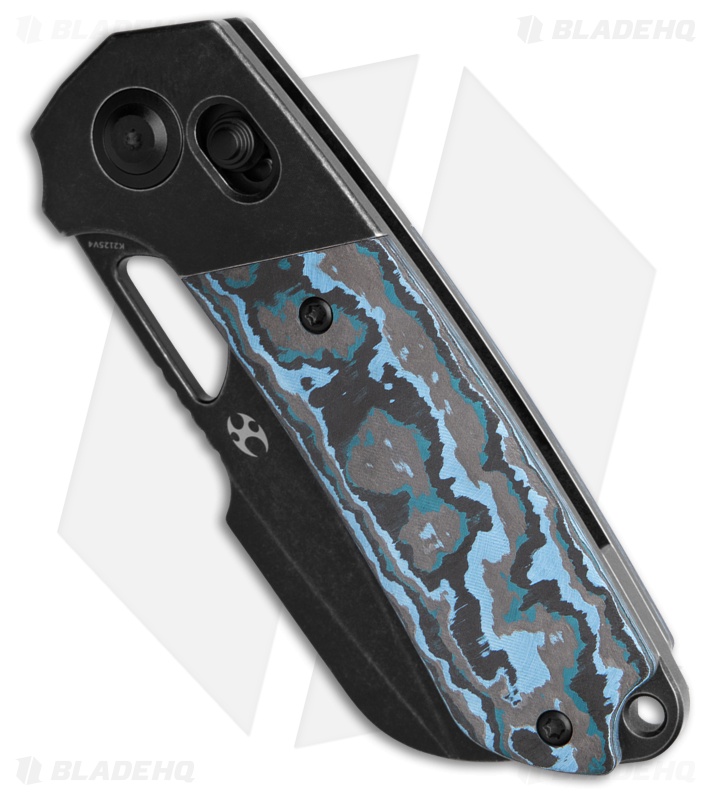Kansept Knives Nahual Crossbar Lock Knife Ti/Arctic Storm CF (2.9" Black SW )