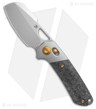 Kansept Knives Nahual Crossbar Lock Knife Ti/Shred Carbon Fiber (2.9" SW)
