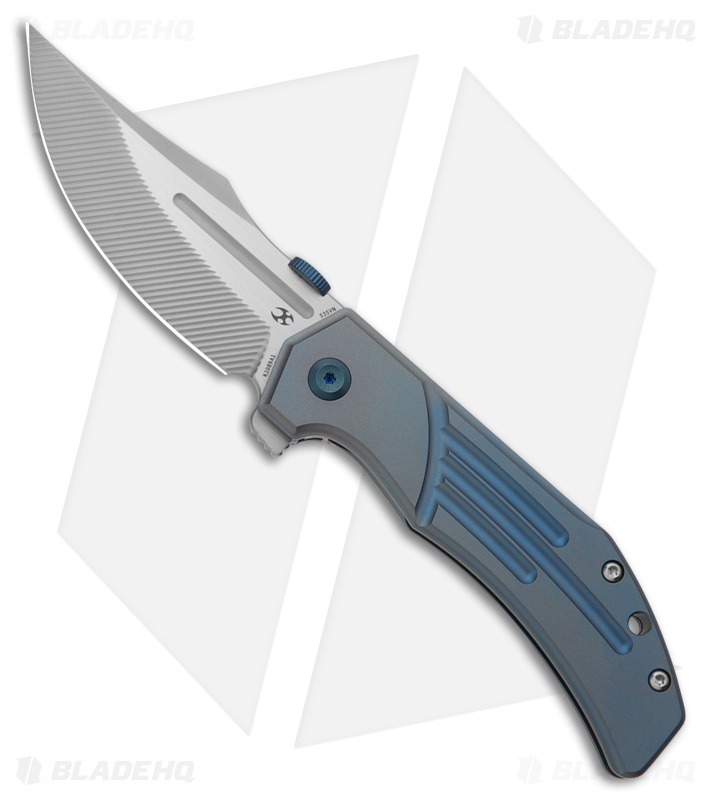 Kansept Knives Orion Frame Lock Knife Blue Anodized Ti (3.1" Satin CNC Milled)