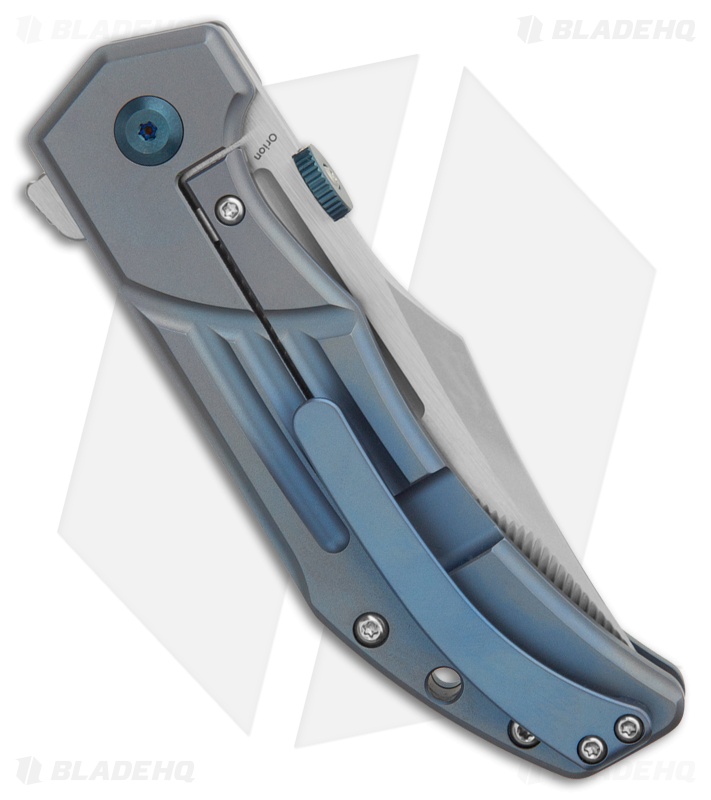 Kansept Knives Orion Frame Lock Knife Blue Anodized Ti (3.1" Satin CNC Milled)