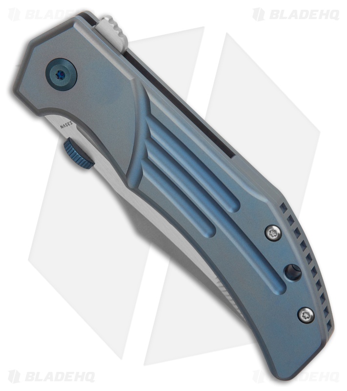 Kansept Knives Orion Frame Lock Knife Blue Anodized Ti (3.1" Satin CNC Milled)