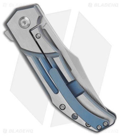Kansept Knives Orion Frame Lock Knife Blue /Machine Satin Ti (3.1" Satin Milled)