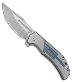 Kansept Knives Orion Frame Lock Knife Blue /Machine Satin Ti (3.1" Satin Milled)