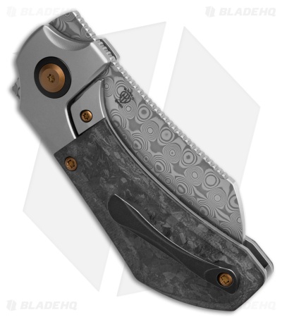 Kansept Knives Pluto Frame Lock Knife SW Ti/Shred Carbon Fiber (2.5" Damascus)