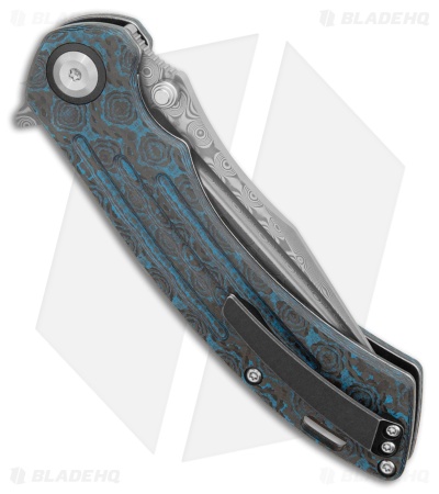 かてんそ Kansept Knives Pretatout Knife Blue Rose Pattern CF Damascus