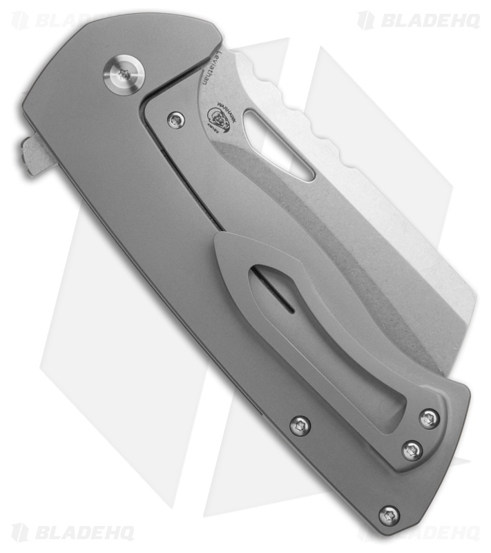 Kansept Knives Leviathan Frame Lock Knife Bead Blast Titanium (3.9" SW S35VN)