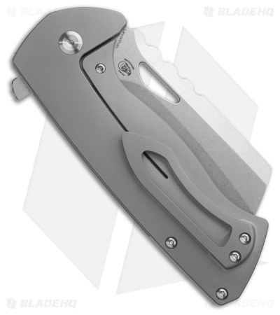 Kansept Knives Leviathan Frame Lock Knife Bead Blast Titanium (3.9" SW S35VN)