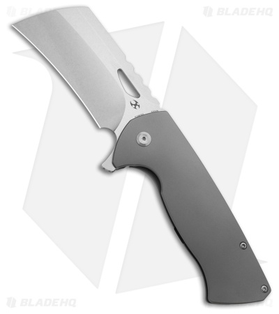 Kansept Knives Leviathan Frame Lock Knife Bead Blast Titanium (3.9" SW S35VN)