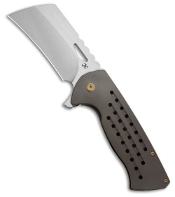 Kansept Knives Leviathan Frame Lock Knife Bronze Ti w/Holes (3.9" SW S35VN)