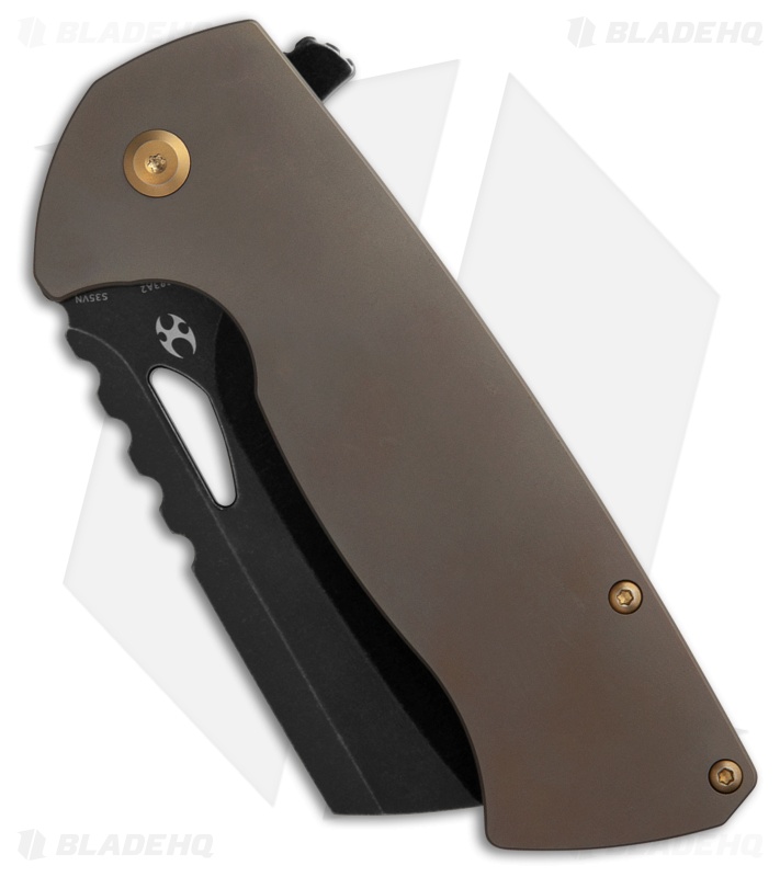 Kansept Knives Leviathan Frame Lock Knife Bronze Titanium (3.9" SW S35VN)