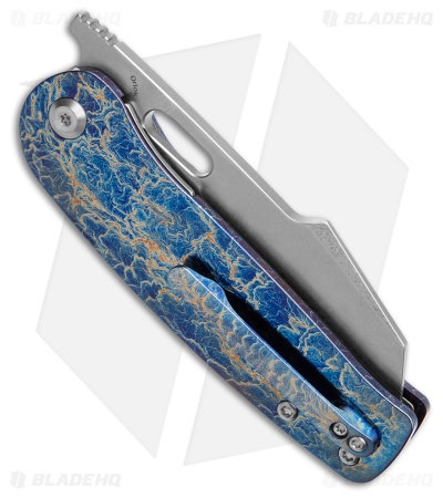 Kansept Orlok Liner Lock Knife Lightning Strike Titanium (3" SW S35VN)