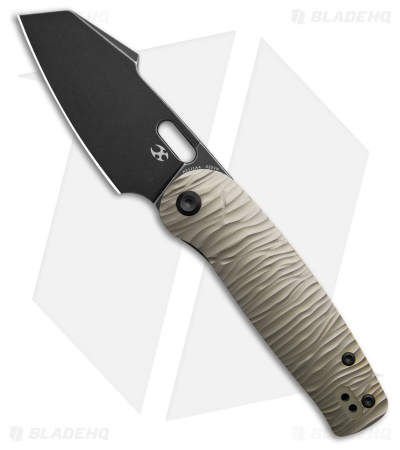 Kansept Orlok Liner Lock Knife Micro Rock Bronze Titanium (3" Black SW S35VN)