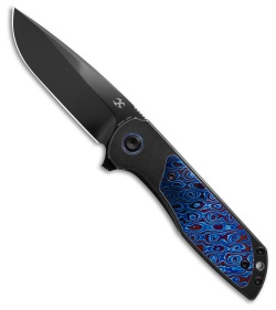 Kansept Ptarmigan Frame Lock Knife Blackwash Ti/Timascus (3.12" Mirror DLC)