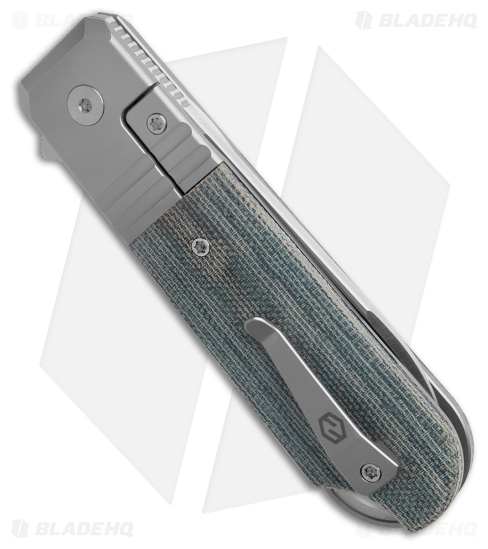 Karbon Knives Ahoy Frame Lock Knife Ti/Blue Denim Micarta (3.1" Satin)