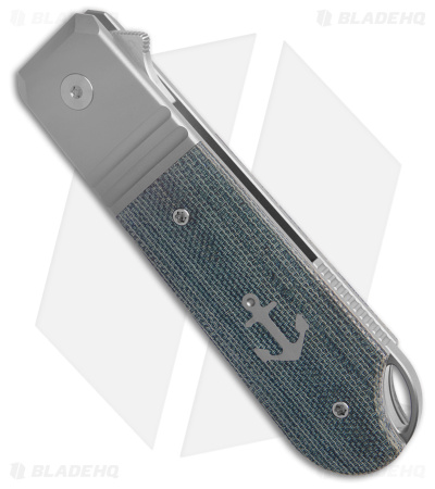 Karbon Knives Ahoy Frame Lock Knife Ti/Blue Denim Micarta (3.1" Satin)