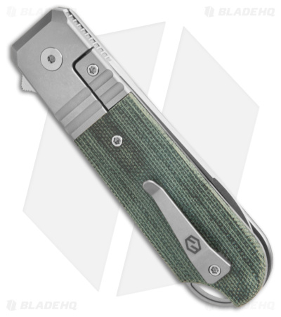 Karbon Knives Ahoy Frame Lock Knife Titanium/Green Micarta (3.1" Satin)