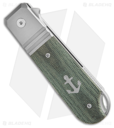 Karbon Knives Ahoy Frame Lock Knife Titanium/Green Micarta (3.1" Satin)