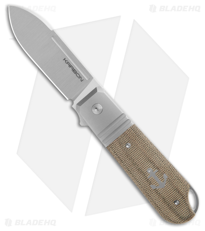 Karbon Knives Ahoy Frame Lock Knife Titanium/Natural Micarta (3.1" Satin)