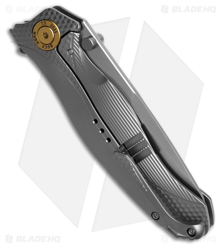 Karbon Knives Mini Buck Horn Frame Lock Knife Titanium (3.25" Bead Blast)