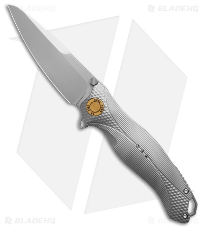 Karbon Knives Mini Buck Horn Frame Lock Knife Titanium (3.25" Bead Blast)