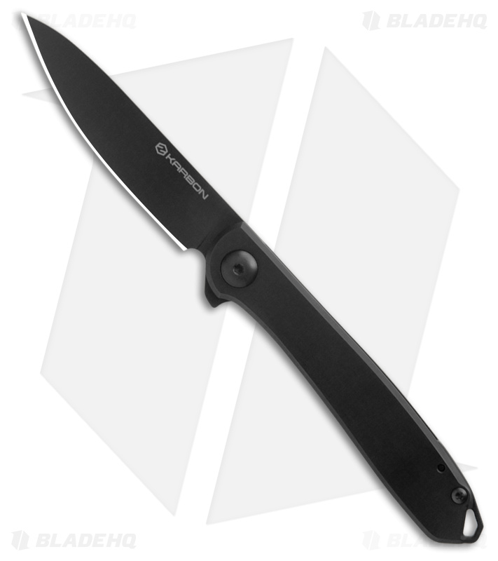 Karbon Knives Tidbit Frame Lock Knife Black PVD Steel (3" Black PVD)
