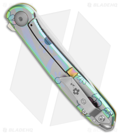 Karbon Knives Tidbit Frame Lock Knife Floral Pattern Steel (3" Satin)