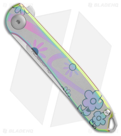 Karbon Knives Tidbit Frame Lock Knife Floral Pattern Steel (3" Satin)