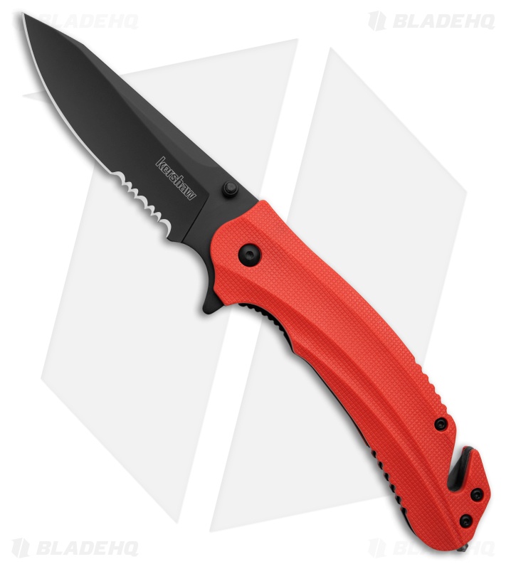 Kershaw Barricade Assisted Knife Orange GFN (3.5" Black Oxide Serr) 8650ST