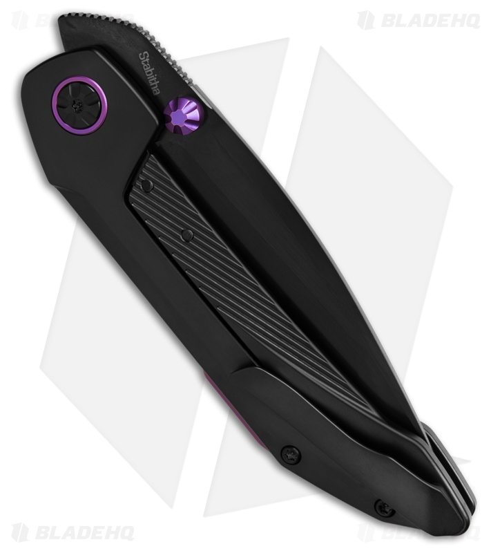 Ketuo Stabitha Frame Lock Black/Purple Titanium (3.75" DLC) KETM0130