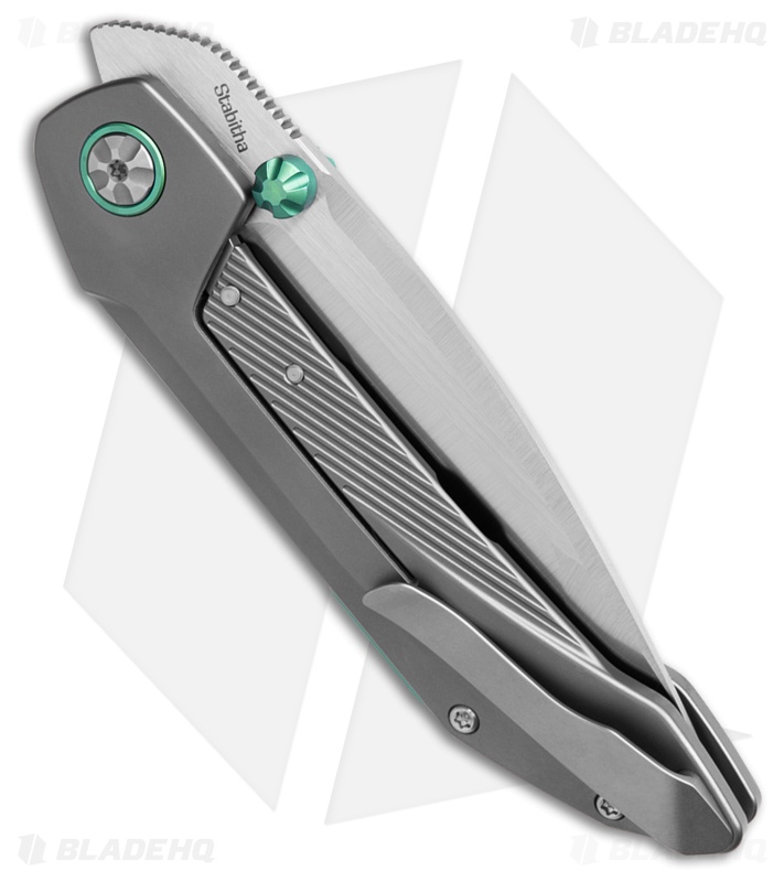 Ketuo Stabitha S Frame Lock Gray/Teal Titanium (3.75" Satin) KETM0129