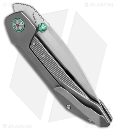Ketuo Stabitha S Frame Lock Gray/Teal Titanium (3.75" Satin) KETM0129