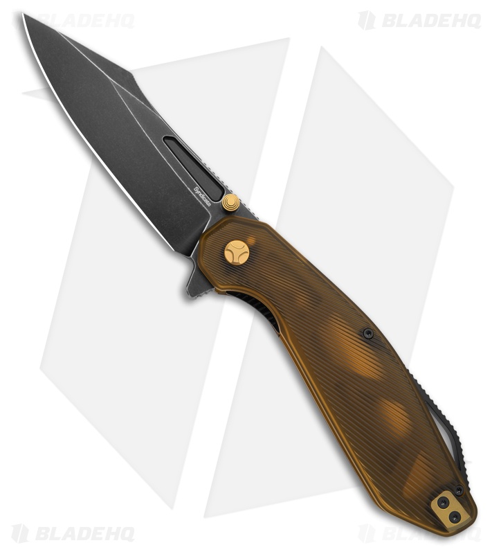 Ketuo Syndicate Liner Lock Knife Yellow PEI (3.75" Black Stonewash)