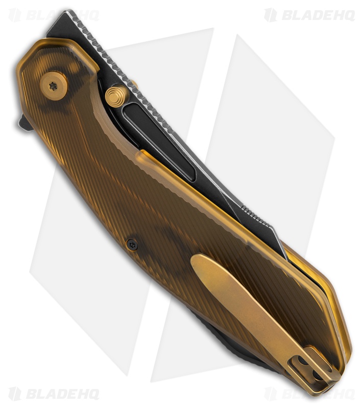 Ketuo Syndicate Liner Lock Knife Yellow PEI (3.75" Black Stonewash)