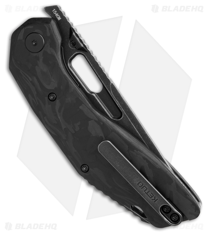 Ketuo Yakuza Liner Lock Knife Black Carbon Fiber (3.3" Dark Stonewash)