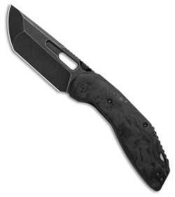 Ketuo Yakuza Liner Lock Knife Black Carbon Fiber (3.3" Dark Stonewash)