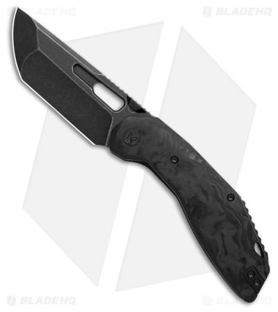 Ketuo Yakuza Liner Lock Knife Black Carbon Fiber (3.3" Dark Stonewash)
