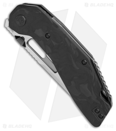 Ketuo Yakuza Liner Lock Knife Black Carbon Fiber (3.3" Stonewash)