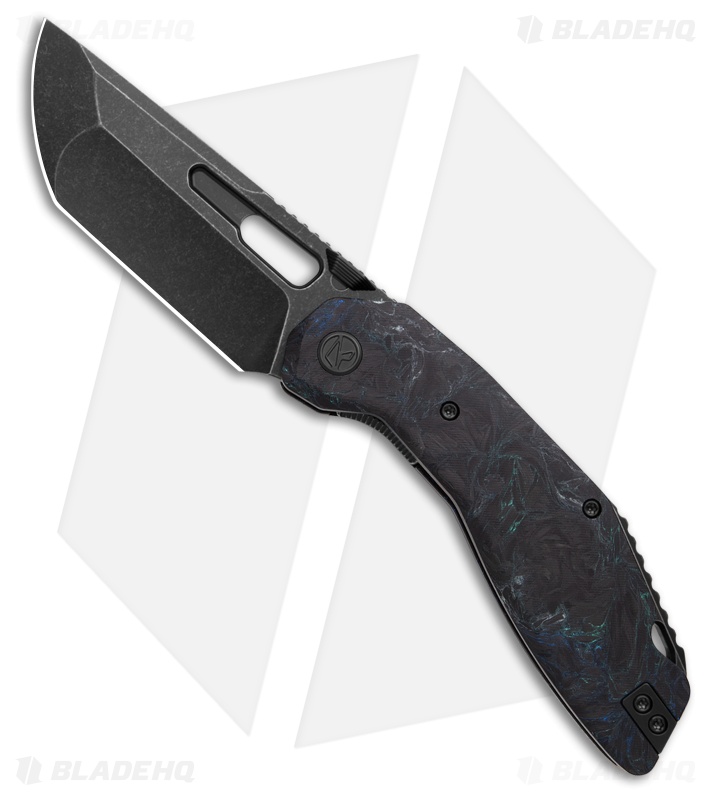 Ketuo Yakuza Liner Lock Knife Black/Green Carbon Fiber (3.3" Dark Stonewash)