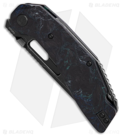 Ketuo Yakuza Liner Lock Knife Black/Green Carbon Fiber (3.3" Dark Stonewash)