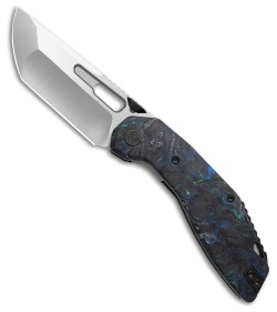 Ketuo Yakuza Liner Lock Knife Black/Green Carbon Fiber (3.3" Stonewash)