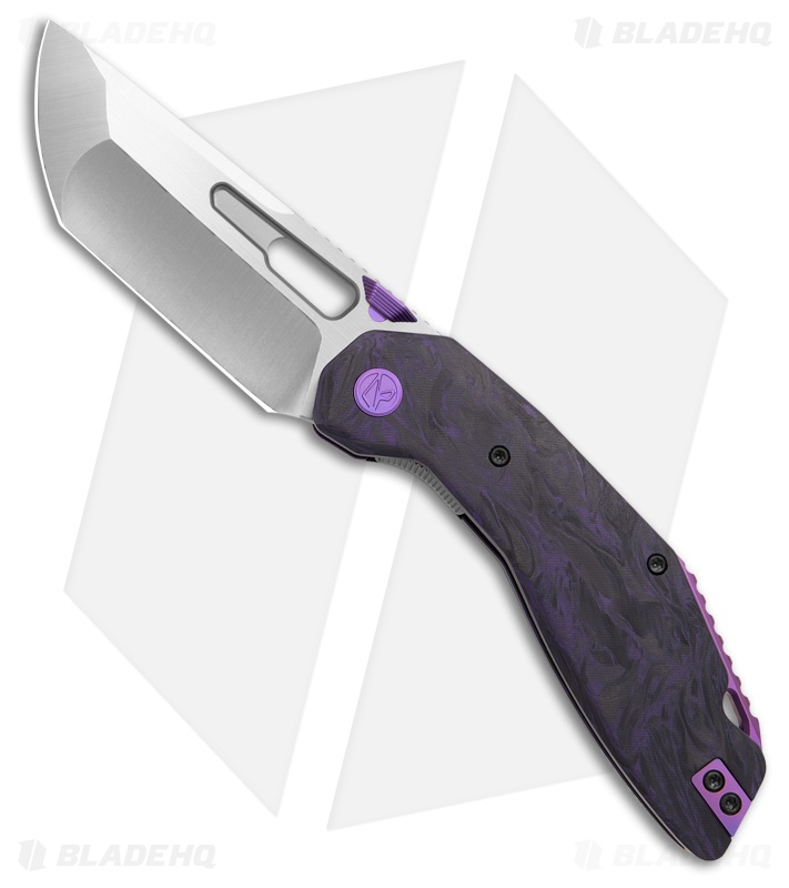 Ketuo Yakuza Liner Lock Knife Black/Purple Carbon Fiber (3.3" Stonewash)