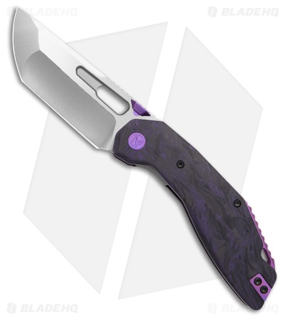 Ketuo Yakuza Liner Lock Knife Black/Purple Carbon Fiber (3.3" Stonewash)