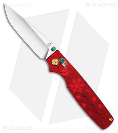 Kizer Original 2 Clutch Lock Knife Christmas Greetings Red Acrylic