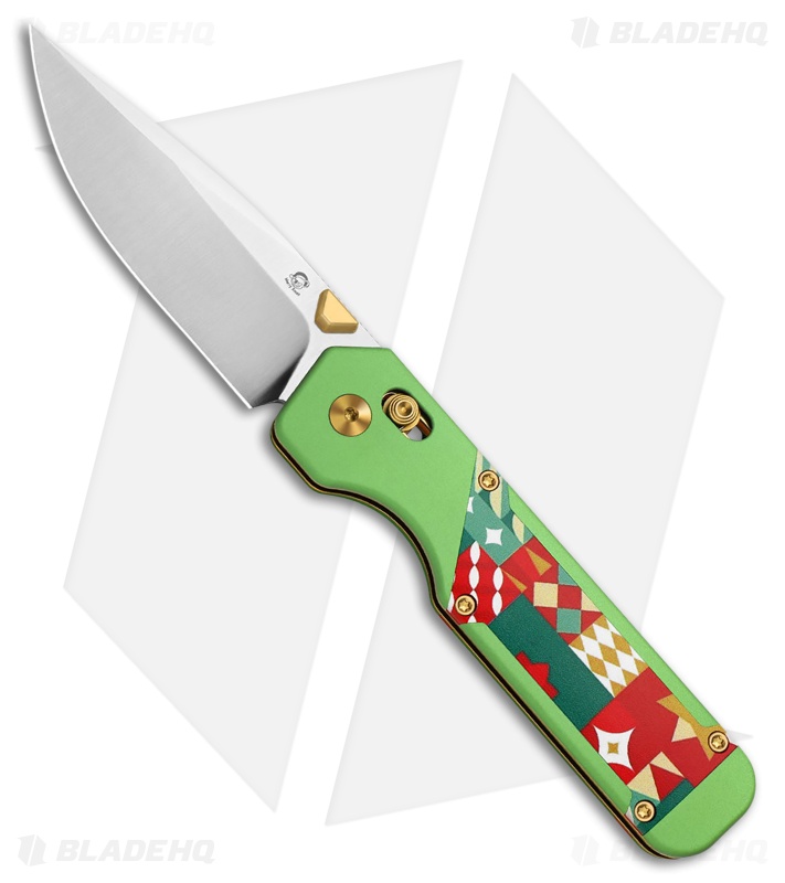 Kizer Militaw Clutch Lock Knife Green Al/Christmas Gift Wrap G-10