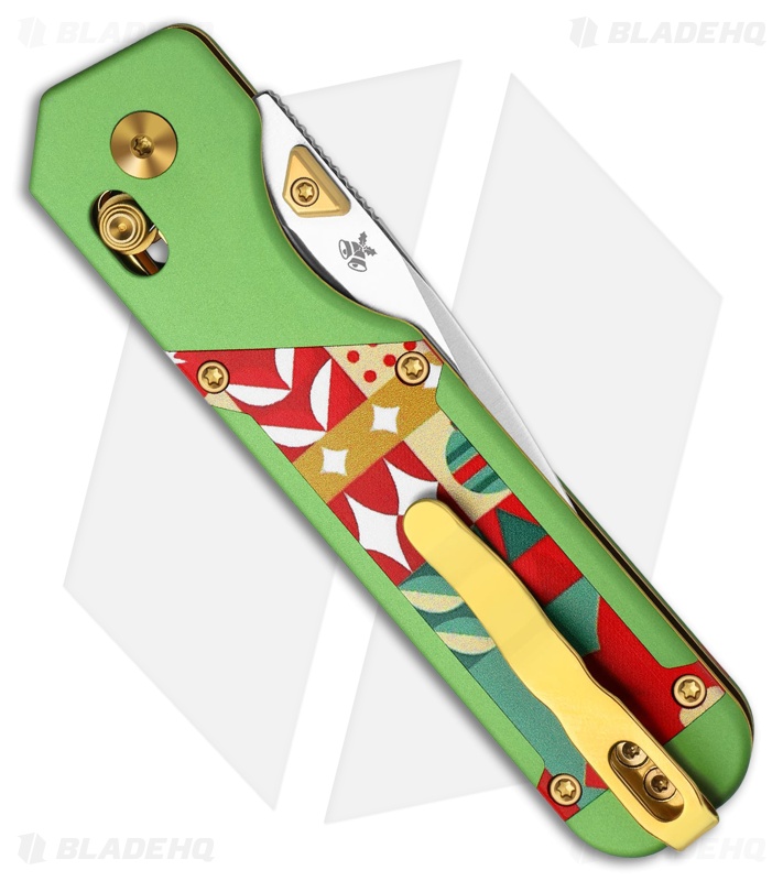 rmkj♡ Kizer Militaw Clutch Lock Knife Green Al/Christmas Gift Wrap G-10