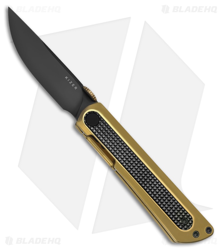 Kizer Quoll Knife Black/Gold Titanium & Zirconium Black